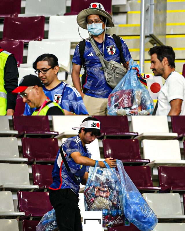 QATAR DESPUÉS DE LA VICTORIA JAPONESES LIMPIARON EL ESTADIO